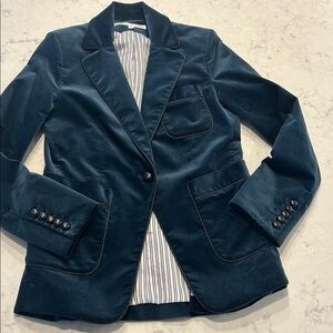 Veronica Beard Olive Teal Corduroy Blazer